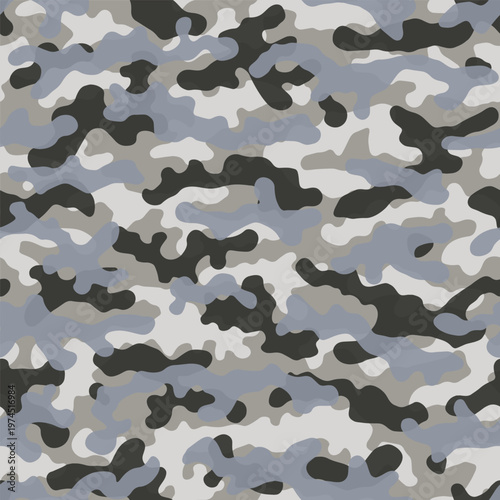 Modern warfare camouflage tundra terrestrial vector seamless pattern