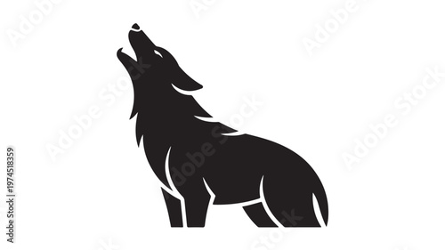 Wolf Silhouette Vector, Howling Wild Animal Profile for Wildlife Logos, Nature Branding, and Wilderness Outdoors Graphics