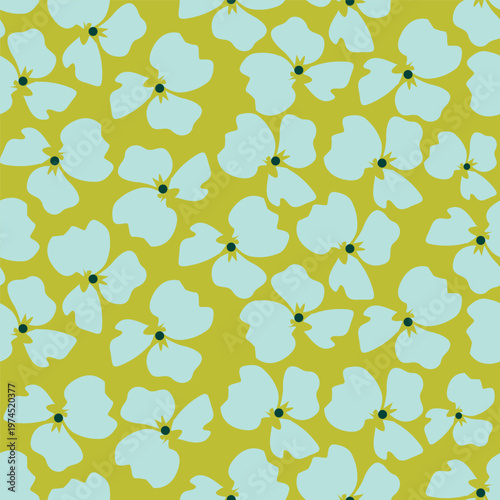 abstract a solid multicolor small and big flower mixed vector pattern arrangement with medium color, all over vector design with white background illustration digital