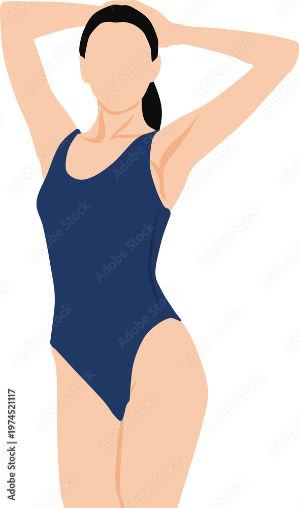Fototapeta premium 水着を着た女性のイラスト
