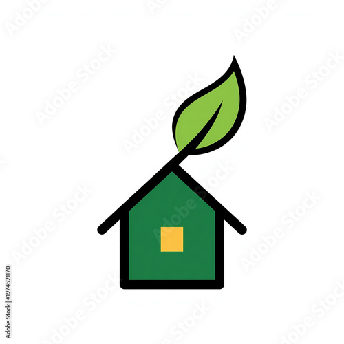 Eco green leaf house sustainable living home