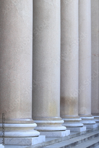 Columns Close Up at the San Paolo Fuori Le Mura Basilica Courtyard in Rome, Italy