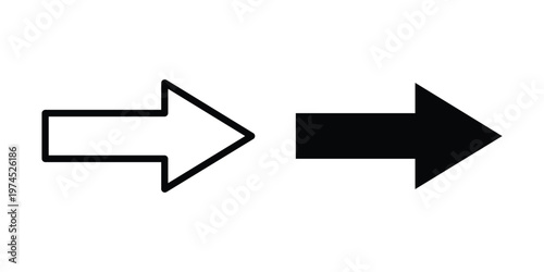Long arrow icon. Arrow pointing right. Large arrow pointing right. Vector illustration.