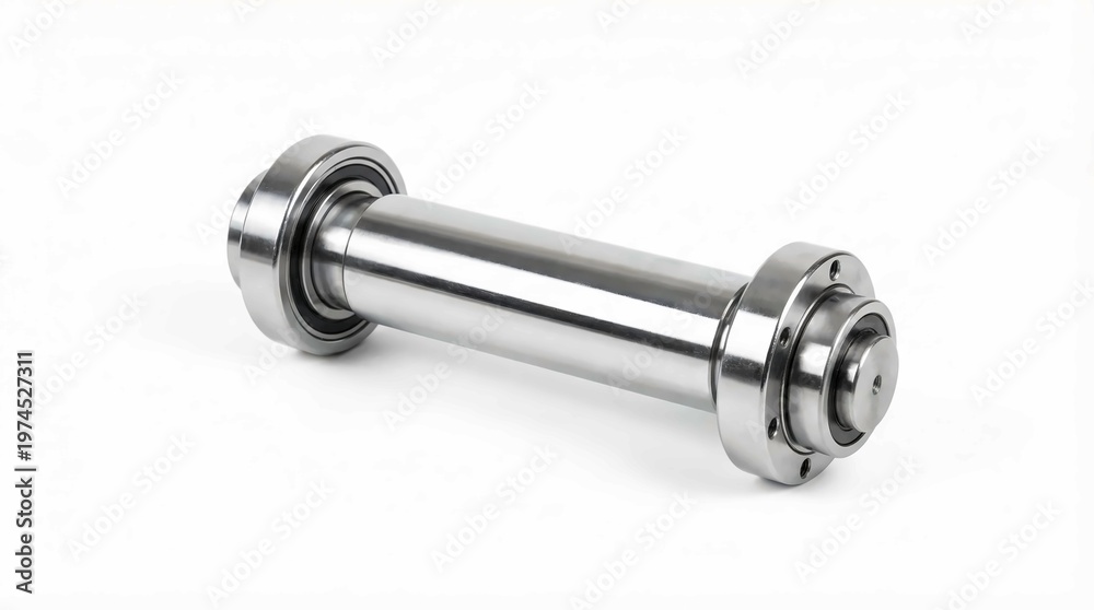 Obraz premium Stainless steel linear motion rod with threaded ends for industrial machinery