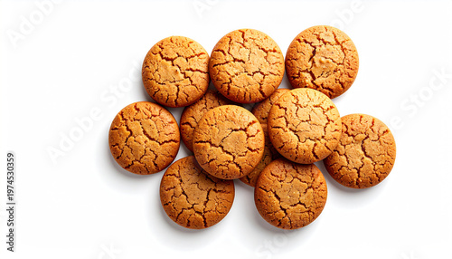 Pebernødder Cookies on Clean White Background