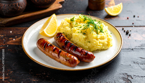 Medisterpolse on Rustik Wooden Background