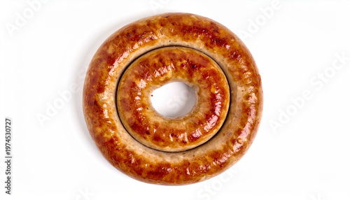 Medisterpølse Sausage on White Background