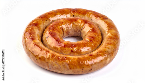 Medisterpølse Sausage on White Background