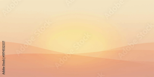 Desert sand dunes landscape with warm sunlight and smooth wave patterns under a clear sky