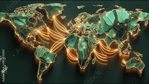 Abstract black background with Colorful hexagon lines. Digital future technology . Abstract business connection of lines from nodes innovation of communication in the network.