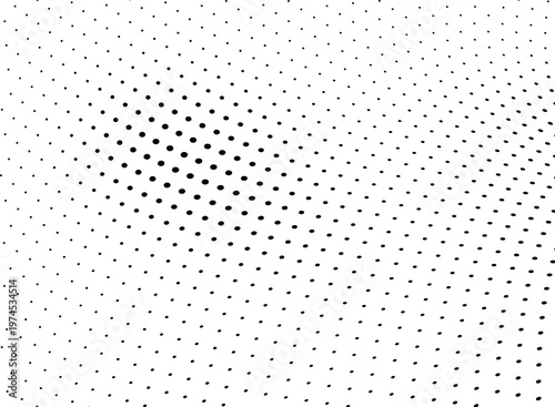 Twisted halftone dot wave forming energetic illusion background.