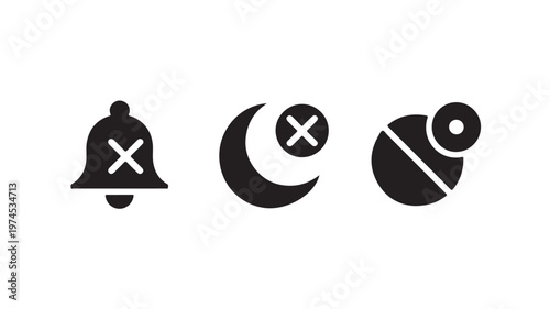 Notification Icons for Mobile App UI Design Featuring Alert Symbols and Status Updates