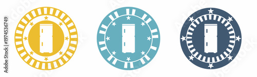 Refrigerator icon. Board illustration label design. Design for business. Vector illustration.