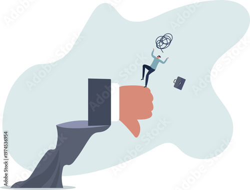 Demotivation from failure, mistake or negative feedback, no passion or burnout from exhausted work, mental breakdown or depression concept.person's life situation and his activities.