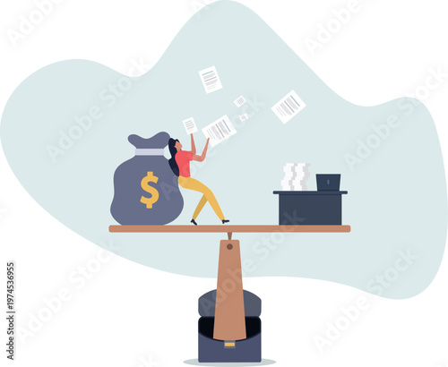Wages, salary or income, work hard for money or incentive motivate to work overtime, overworked and life balance concept.person's life situation and his activities.