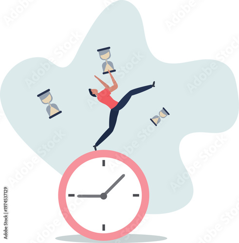 Time run out, deadline or hurry to go to the office late, urgency or determination to finish work fast,person's life situation and his activities.