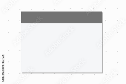 A minimalist graphic template note memo background, featuring a central rectangular element set against a grey, white background with a subtle repeating pattern of small grey dots.