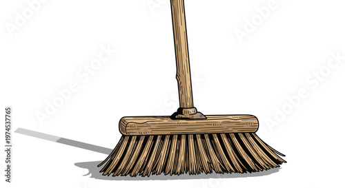 Traditional Broom for Cleaning Floors, Dust and Household Chores