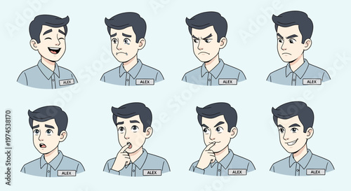 Man's Diverse Emotions and Expressions Collection