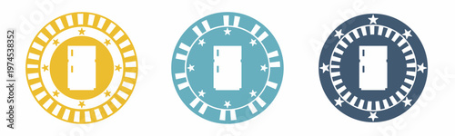 Refrigerator icon. Board illustration label design. Design for business. Vector illustration.