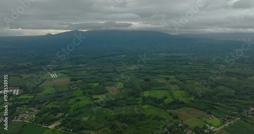 Wallpaper Mural Agricultural land with paddy rice fields and mountain with green forest. Mindanao, Philippines. Torontodigital.ca