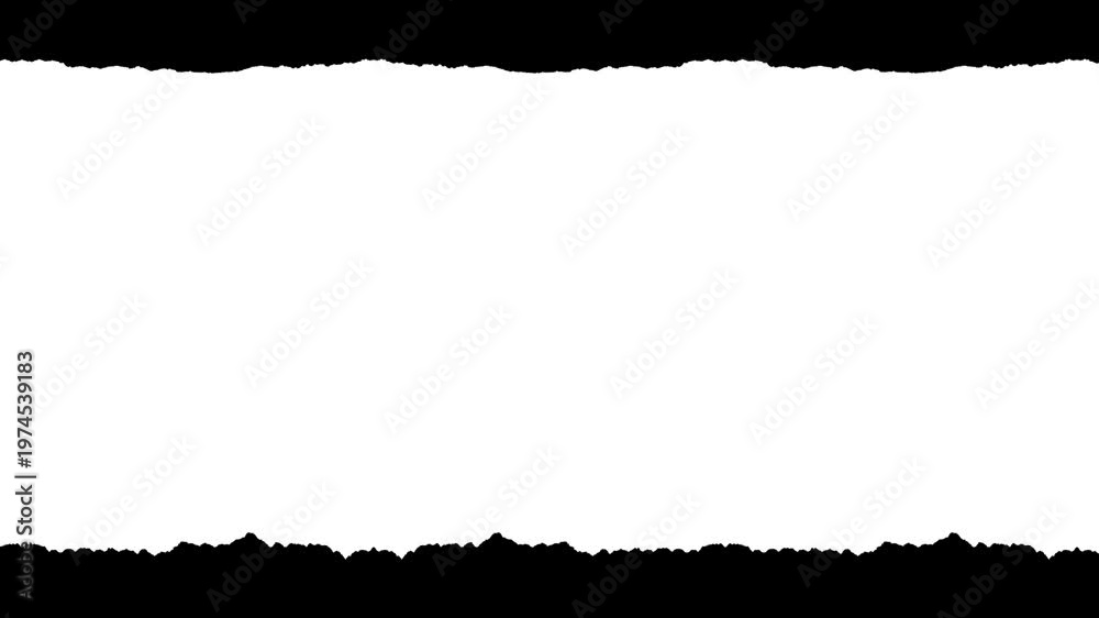 Horizontal paper strip with tiny rough edges and visible fiber texture ...