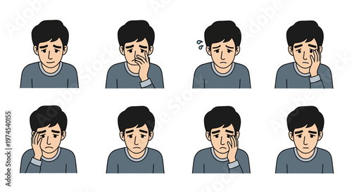 Man's Sad Expressions Collection: Diverse Emotions of Distress and Worry