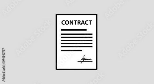 Contract Document with Signature, Business Agreement Paperwork