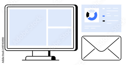 Digital communication. Digital communication tools combining analytics and email functions. Digital communication supporting workflow, analytics, productivity, and organization. For offices, teams