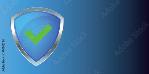 Web banner for internet security and data protection, verified safe connection concept