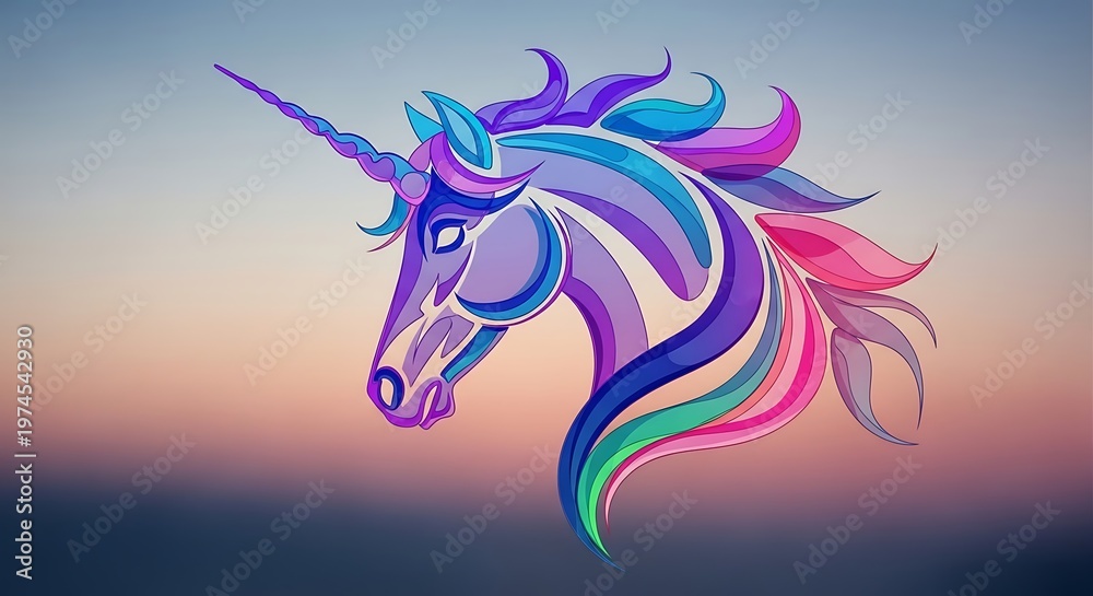 Fototapeta premium Stylized unicorn illustration