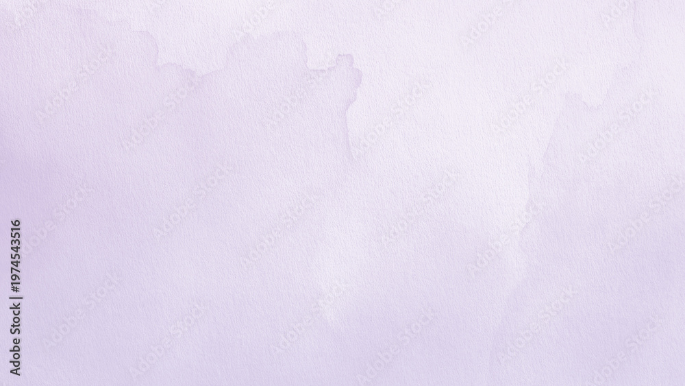 Fototapeta premium Soft watercolor background with a light purple background. The texture is smooth with a light purple wash effect. Desktop wallpaper. Creative watercolor texture. Purple background with copy space.