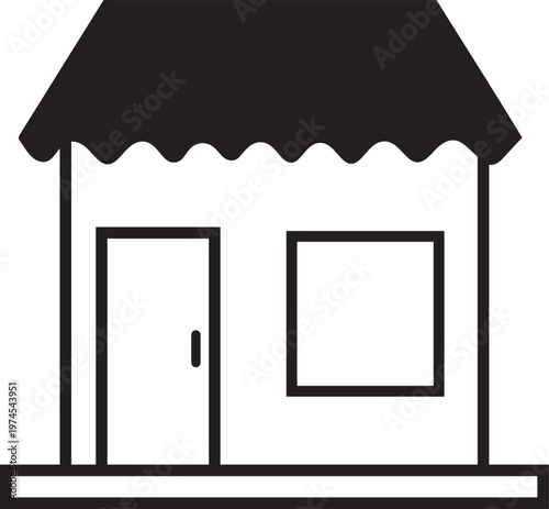 Bilde på lerret Online store ecommerce shop icon flat vector marketplace storefront  symbol tran