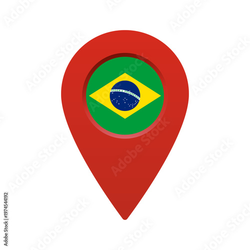 Free Download Icon pin with Brazil flag stylized in the circle - GFXLoad