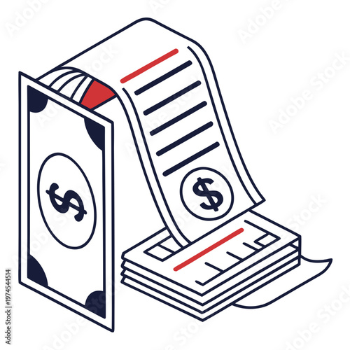 Stack of money and payment cash dollars