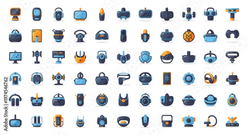 Pixel Art Icons: VR Headsets, Gadgets, and Technology Collection