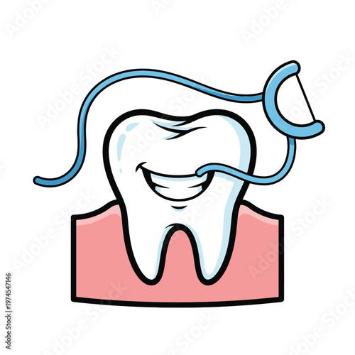 Dental care toothbrush cartoon illustration.