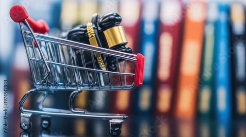 Gavel Inside a Shopping Cart Symbolizing Consumer Protection Law and Justice in Commerce