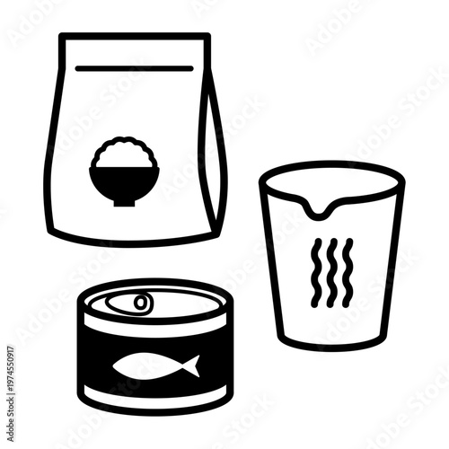 非常食のアイコン_ベクターイラスト