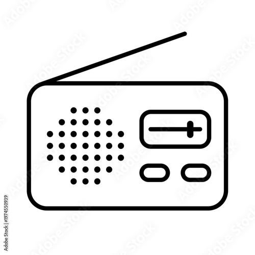 携帯ラジオのアイコン_ベクターイラスト