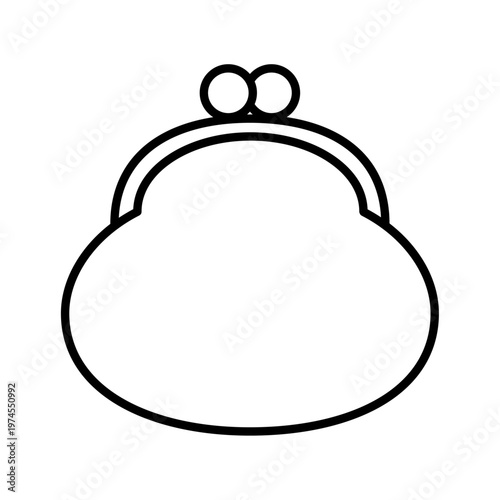 がま口財布のアイコン_ベクターイラスト