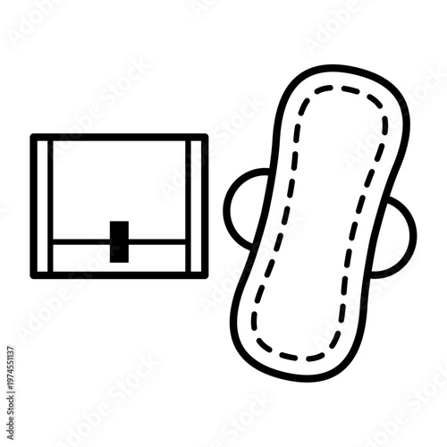 生理用品　ナプキンのアイコン_ベクターイラスト
