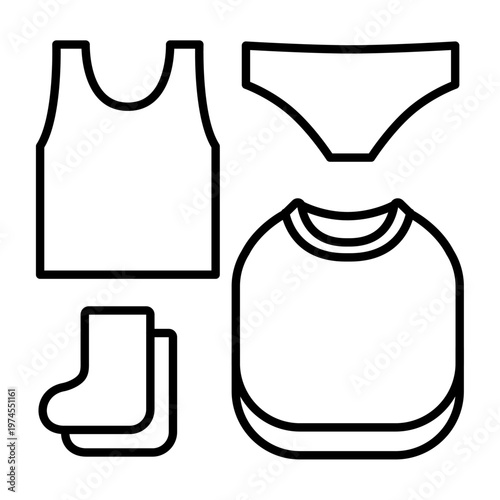 衣類　下着　着替えのアイコン_ベクターイラスト