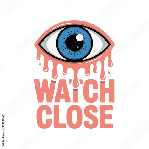 Melting eye watch close typography surreal concept design
