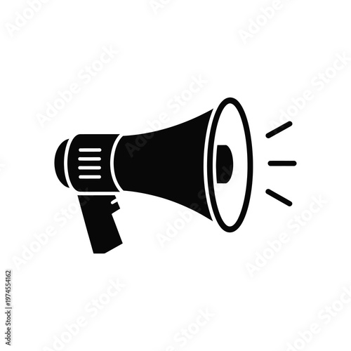 Vector of a megaphone with sound lines emanating from it