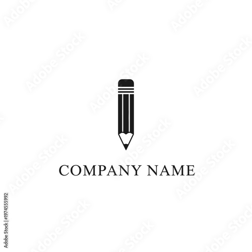 Elegant solar energy company logo featuring a large pencil