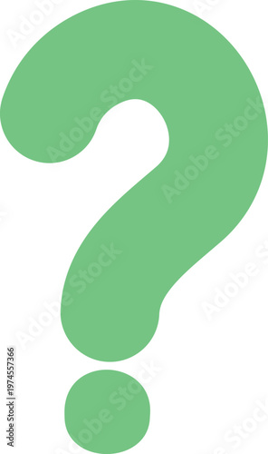 Green question mark inquiry symbol
