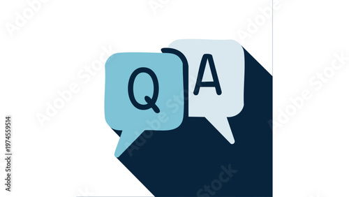 QA speech bubbles representing question and answer communication concept in digital interaction design vector