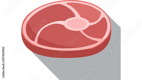 Simple illustration of raw beef steak with marbling texture highlighting fresh meat ingredient for cooking meals vector