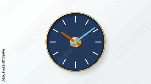 Analog wall clock with gold frame.